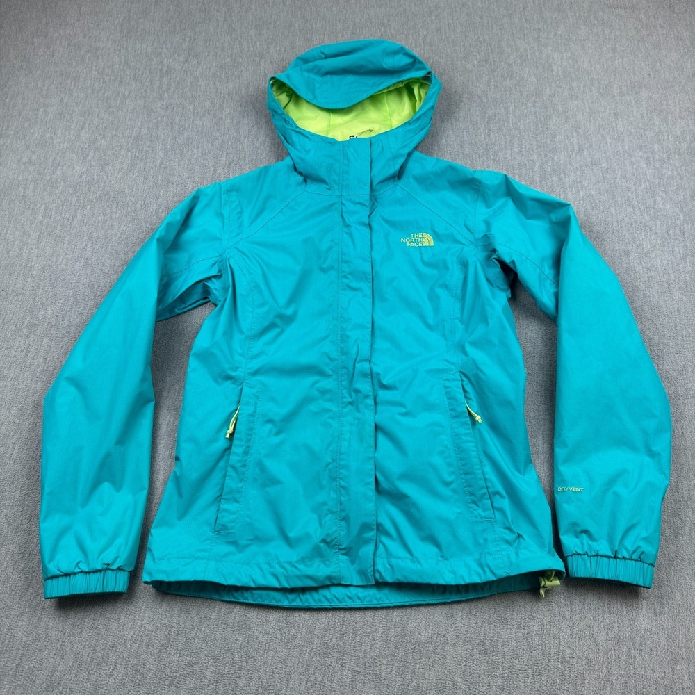 The North Face Jacket Women Extra Small Blue Full Zip Hooded Windbreaker Dryvent